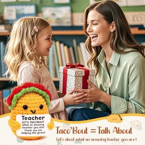 Teacher Easter Basket Stuffers Teacher Appreciation Gifts Thank You Going Away Farewell Gifts for Women Get Well Birthday Valetines Gift for Teachers End of Year Teacher Gift Bag Positive Taco Crochet - Thumbnail 5