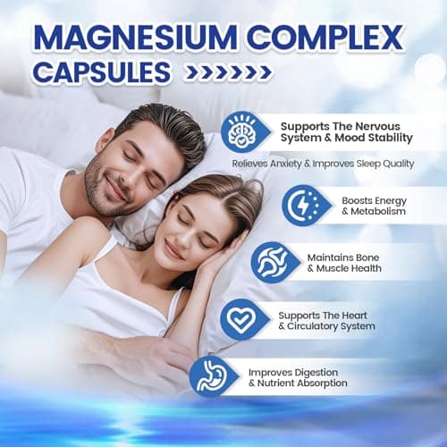 8 Forms Magnesium Complex – Maximum Absorption 1000mg Formula – Supports Healthy Muscles, Bones, Nerves & Overall Body Functions – Premium Non-GMO Supplement, 90 Capsules - Thumbnail 2