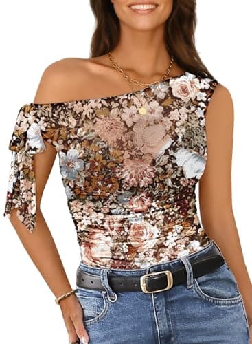 Pink Queen See Through Tops for Women Sleeveless Off The Shoulder Sheer Tee Casual Club Party Y2K T Shirts Multicolour M - Image 1