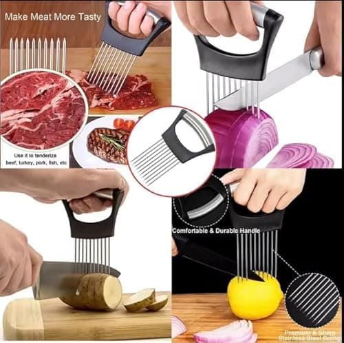 HFLYJPYW Onion Holder for, Lemon Slicer Onion Cutter for Slicing, Vegetable Cutter for Potato and Tomato, Avocados, Eggs, Food Slicer Assistant Tool for Slicing Fruit Lemon and Meat - Thumbnail 5