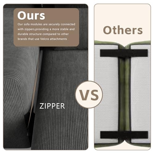 141" Cloud Sectional Couch for Living Room, Oversize Boneless Modular Sectional Sofa with Deep Seat, L Shaped Modern Cloud Sleeper Sofa Bed with Chaise, Dark Grey - Thumbnail 4