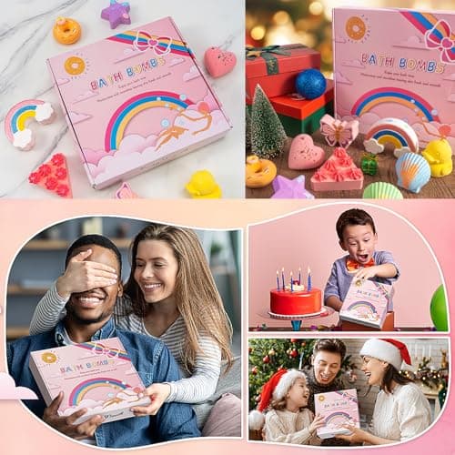 9XXL Bath Bombs Gifts Set, BusyMouth 9pc Kids Bath Bombs with Surprise Toys | Non-Toxic Bubble Bath | Birthday Gift Set for Girls & Boys Ideal Gift for Mother's Day Valentines - Thumbnail 2