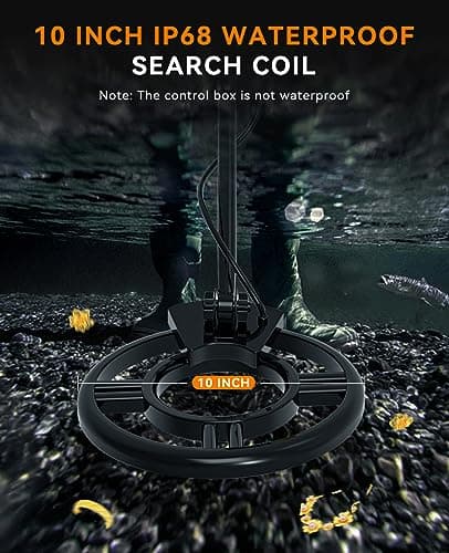 SUNPOW Metal Detector for Adults-10'' IP68 Waterproof Search Coil with New Upgraded DSP Chip-5 Modes Gold Detector-Strong Anti-Interference-OTMD04 - Thumbnail 6