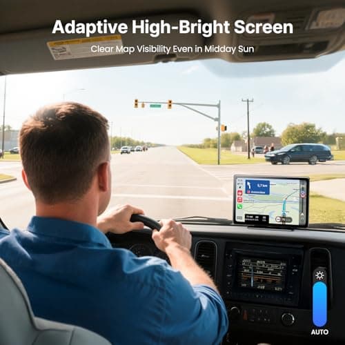 9''HD Carplay Screen for Car 4K Dash Cam&1080P Backup Camera with Apple Carplay&Android Auto Voice Control GPS DVR Call Music Message Mirror Link Airplay/Android Cast Fit Pickup Truck SUV MPV RV - Thumbnail 4