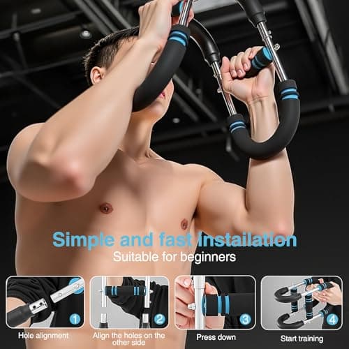 Adjustable U-Shaped Arm Strength Trainer – Portable 2-Level Resistance Band for Forearm, Biceps & Triceps – Ergonomic Grip, Home Gym Equipment (Black) - Thumbnail 2