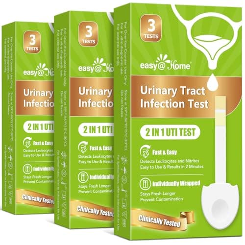 Easy@Home UTI Test Kit - UTI Test Strips for Women Urinary Tract Infection Testing Detect Leukocytes and Nitrites Home Urine Dipsticks Tailored Handle Design OTC Use (9 Pack) UTI-EZU-102:9 - Image 1