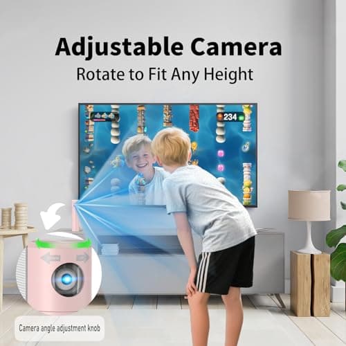 MetFut Motion Sensing Game Console - 28 Fun Games, Plug & Play, Light Physical Exercise & Entertainment for Kids & Family, Compatible with TV, PC, Projector—White&Pink - Thumbnail 2