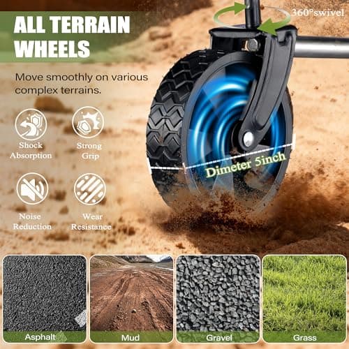 XMT 100L Folding Wagon Cart Push & Pull Beach, 350 lbs Weight Capacity Heavy Duty Folding Beach Wagons with Big All-Terrain Wheels & Drink Holders for Groceries, Shopping, Camping, Sports - Black - Thumbnail 3