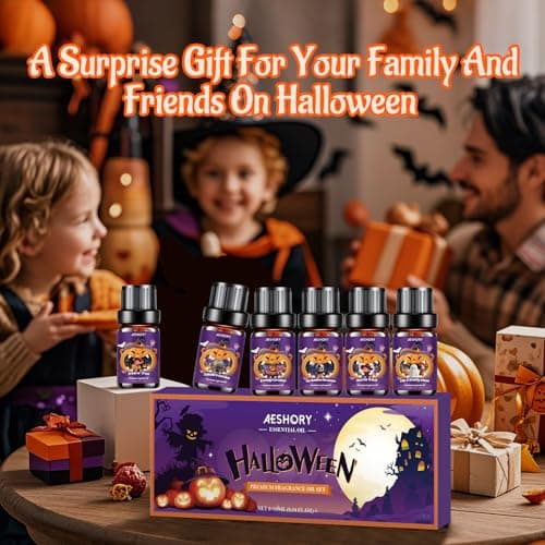 Halloween Fragrance Oil Set, Fall Essential Oils for Diffuser, Candle & Soap Scents, Trick or Treat, Zombie's Garden, Greepy Carnival, Headless Horseman, Scarlet Witch, Ghost Autumn Scented Oil Gift - Thumbnail 6