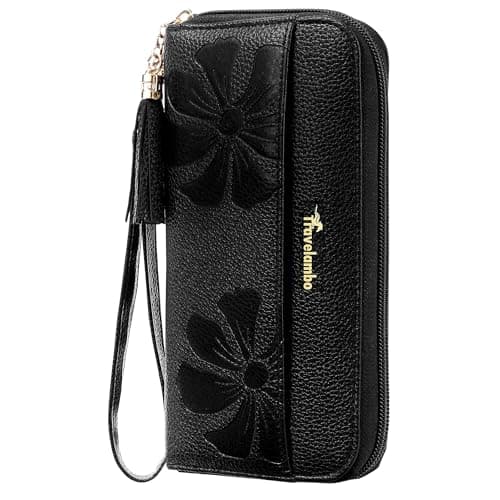 Travelambo Womens Wallet Tassel Bifold Ladies Cluth Wristlet Wrist strap Long Purse - Image 1