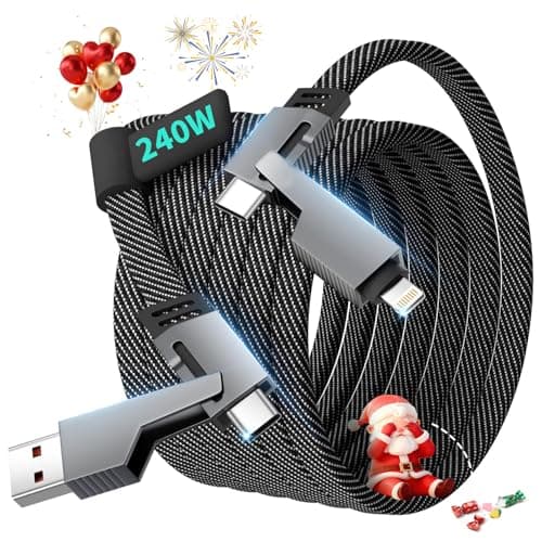 Travel Essentials 240W USB C Cable,4 in 1 Charging Cable Fast Charging Cords with E-Mark Chip,Multi USB Cable for iPhone 16 15 iPad MacBook Pro Air Samsung S25 Switch - Image 1