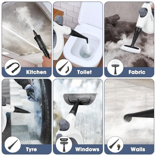 Osumlee Pressurized Handheld Steam Cleaner with 14 pcs Accessories 15.2OZ Multi-Purpose Portable Steamer for Cleaning, Multi-Surface Steamer for Home, Floor, Grout - Thumbnail 6