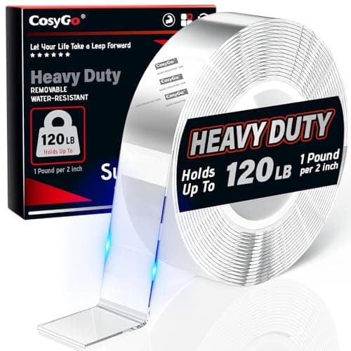 Cosygo Strong Heavy Duty Double Sided Tape, 1" x 16.7FT Extra Large Clear & Tough Removable Nano Adhesive Tape for Wall Hanging Strip Poster Deco Rug (1/16" Thick) - Image 1