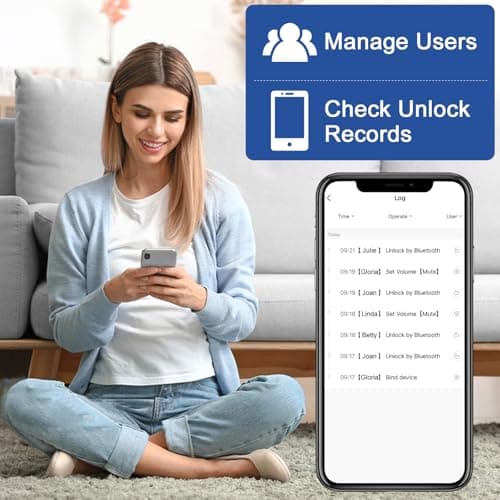 Smart Keypad Door Knob eLinkSmart Fingerprint Door Lock Keyless Entry Ball Door Lock for Bedroom Office Apartment with Real Buttons Support Tuya App - Thumbnail 6