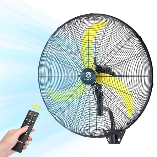 FUGOO 30" Brushless DC Industrial Oscillating Wall Mount Fan, Whisper-Quiet 8800 CFM, 40% to 80% Energy Savings,Remote Control for Factory Garage Warehouse Barn Gym - Image 1
