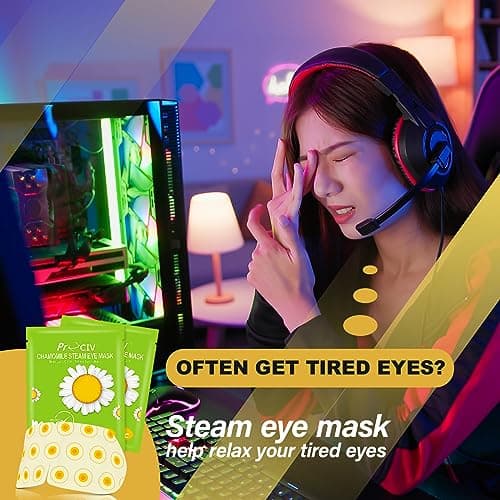 16 Packs Steam Eye Masks for Dry Eyes Heating Eye Mask Warm Compress for Eyes Relief Stress, Eye Fatigue Travel Essential Self Heating Moist Sleep Mask SPA Accessories - Thumbnail 2