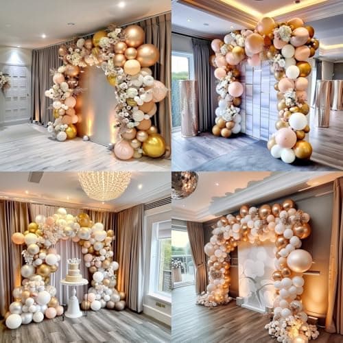 Valentines Day Decorations Boho Neutral Balloon Garland Arch Kit 200Pcs Champagne Gold Latex Balloons for Summer Graduation Fathers Day Wedding Bridal Shower Birthday Party Galentines Day Decor - Thumbnail 5