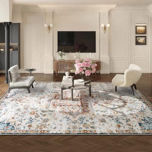 Voyantek 5x7 Area Rugs for Living Room,Ultra Soft Faux Wool Rugs for Bedroom,Dining Room,Non-Slip Backing Washable Rugs,Stain Resistant Home Decor Rug (Red, 5' x 7') - Image 1