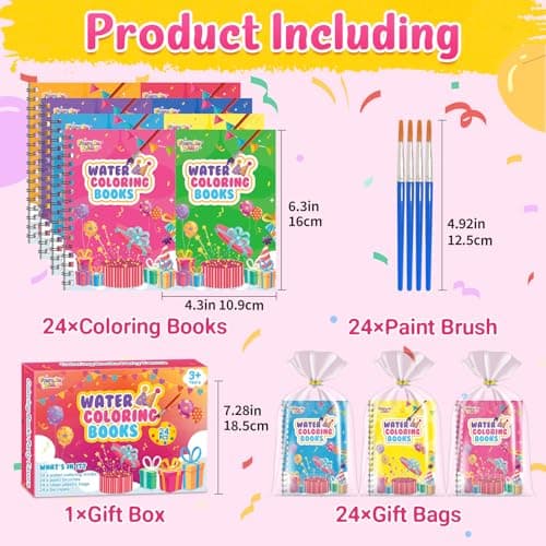 Valentines Coloring Books Party Favors for Kids - 24 Pack Mini Water Coloring Books Paint Sets for Kids Goodie Bags Stuffers Students Classroom Gifts Bulk, Valentines Day Card for Classroom Exchange - Thumbnail 2