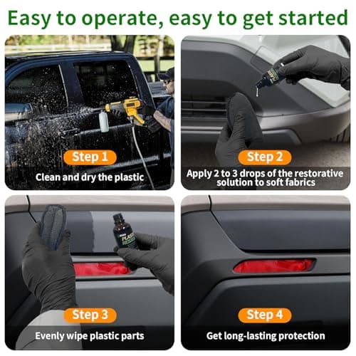Plastic Restorer for Cars, Black Trim Restorer Car Plastic Restorers Black Crystal Coating for Automotive Parts Vehicles Interior Scratch Remover Shiny Car Stuff,30ML - Thumbnail 6