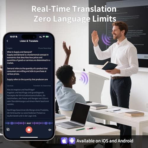 TookBuds Translation Earbuds Real Time, AI Translator Earbuds with 145 Languages, No Subscription Required, Open-Ear Bluetooth 5.4, 60H Playtime for Travel, Business & Language Learning (Off White) - Thumbnail 5