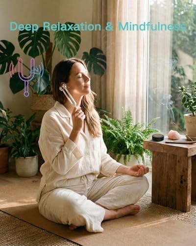 Tuning Forks for Healing Set - 128Hz, 136.1Hz, 256Hz, 384Hz for Stress Relief, Anxiety & Sleep, Healing Crystal Stone - Zen Tools, Mindfulness Yoga Accessories - Spiritual Gift - Thumbnail 5