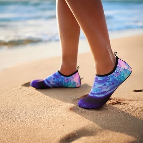Unisex Water Shoes Quick-Drying Beach Aqua Shoes for Women Men Blue Nebula 9-10 W/ 8-9 M US - Thumbnail 2