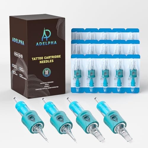 Tattoo Cartridge Needles 50Pcs Assorted Mixed Size #12 Round Shader Magnum 7RS 9RS 11RS 7M1 9M1 with Membrane Professional Disposable Tattoo Needles - Image 1