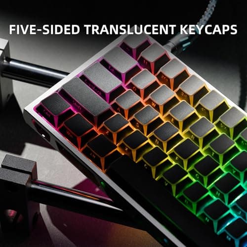 XVX Shine Through PBT Keycaps, Gradient Gray Keyboard Keycaps Cherry Profile, Custom Side Printed Keycap Sets Suitable for 60% 65% 75% 80% 100% Mechanical Keyboard - Thumbnail 4