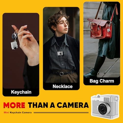 Keychain Camera, 16GB Mini Digital Camera with Built-in Flash & Retro Filters, Pocket Mini Camera for Travel, Vlogging, Bag Charm, Birthday Gift for Friends - Thumbnail 5