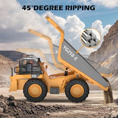 ADTHLIER 1:20 Remote Control Excavator (11-Channel), Dump Truck, Bulldozer, Loader (9-Channel), 2.4GHz Construction Vehicles, Metal Construction, with Cool Lights and Sound Effects - Thumbnail 4
