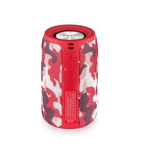 Musibaby Bluetooth Speaker Wireless Portable, IPX5 Waterproof Bluetooth Speakers with Dual Pairing, 24H Playtime, Rich Stereo Bass for Home, Travel, Party, Outdoor | Electronic Gifts (Camo Red) - Image 1