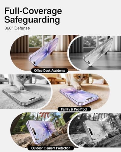 SMARTDEVIL 2 Pack Tempered Glass for iPhone 17 Screen Protector, Military-Grade Shatterproof Protection, 9H Hardness, Fast & Easy Installation, Case Friendly Design - Thumbnail 3