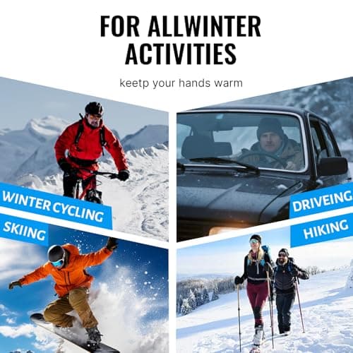 apaepr Winter Ski Gloves for Men & Women, Waterproof Insulated Cold Weather Work Gloves, Touchscreen Snow Gloves for Skiing, Snowboarding, Running, Cycling, Winter Work (Large, Camouflag Balck) - Thumbnail 6