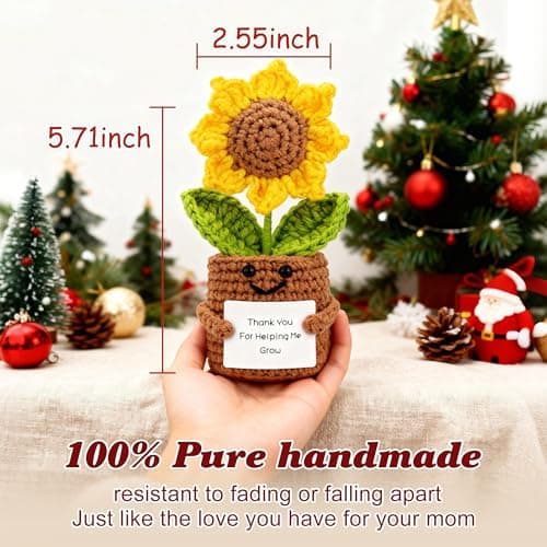 Birthday Gifts for Mom from Daughter Son,Mom Gifts Set w/Handmade Crochet Sunflower & Insulated Tumbler,Cool Women Gifts Ideas for Mothers Day,Unique Presents for Mom,Mommy,Mother in Law - Thumbnail 6