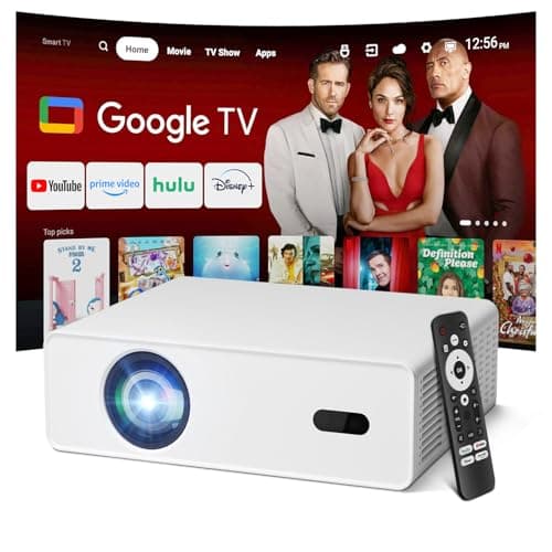 XENPONAD 4K Smart Projector, Native 1080P Full HD Projector with Google TV 1000 ANSI Lumens Auto Focus Keystone Correction WiFi Bluetooth Portable Home Theater Projector for Outdoor Bedroom Movie - Image 1