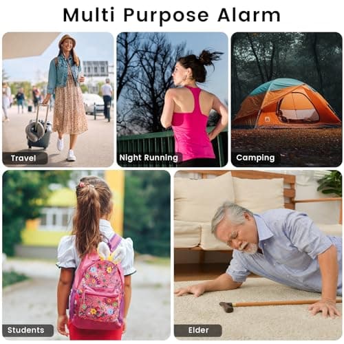 TIPSEAN Personal Safety Alarm - 135dB Ultra Loud Siren with LED Strobe Light, USB-C Rechargeable, Compact Keychain Alarm for Women/Men, Emergency Flashlight & Vibration Alert(White) - Thumbnail 5