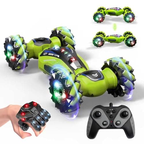 MOMONOVA1:12 Gesture Control RC Stunt Car, 4WD Double-Sided Off-Road Remote Control Car with Lights, Twist Body, Rechargeable Toy for Kids Age 6–12 - Image 1