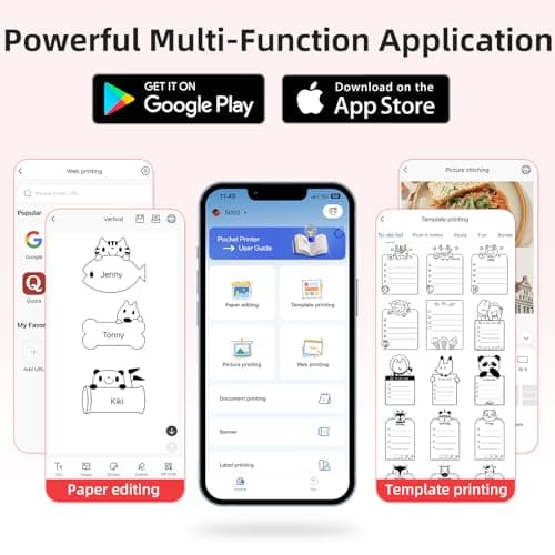 ORGSTA Sticker Printer, 300 DPI Ultra-Clear Mini Portable Sticker Maker with Banner Printing Function, Inkless Thermal Printer for Journaling, DIY Gifts, Study Note, Compatible with iPhone and Android - Thumbnail 5