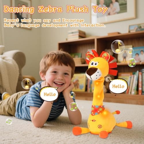 LUKETURE Dancing Talking Lion Plush, Interactive Stuffed Animal Toy, Musical Plush with Record & Repeat, Sings 10 Songs, LED Lights - Thumbnail 3