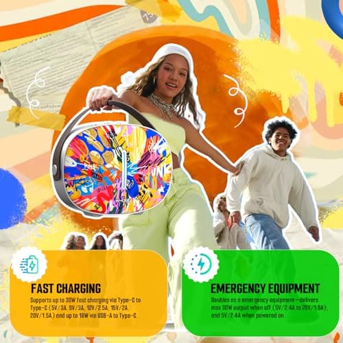 Bluetooth Speaker, W-KING T8II Portable Loud Speakers Bluetooth Wireless, 96W Max Party Large Outdoor Speaker Boombox Subwoofer, Heavy Bass/Crystal Clear Sound/Fast Charging/LED/BT5.4/AUX/USB Playback - Thumbnail 6