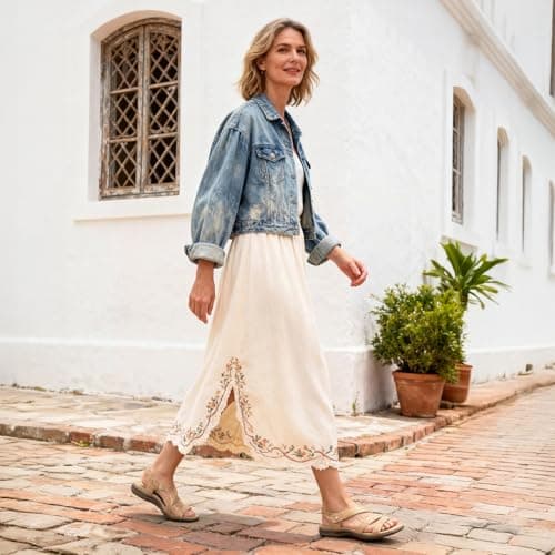 Rihero Women's Orthopedic Flat Sandals with Arch Support Cork Footbed Comfortable Casual Walking Orthotic Flat Sandals Gold Gold Cork Size 5.5 - Thumbnail 2