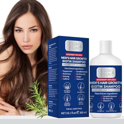 Ceson&Cesun Rosemary & Biotin Hair Growth Thickening Shampoo for Men | Anti-Thinning Hair Strengthening | Hydrate Cleanse Hair & Scalp | Hair Regrowth Shampoo, Dry Damaged Hair Care For Men and Women - Thumbnail 2