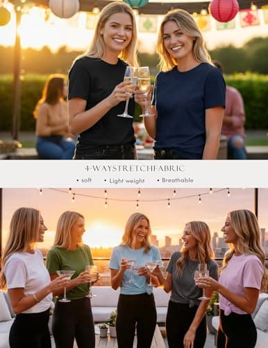 LETSEE Short Sleeve Basic Tees for Women Running Gym Athletic Tee Top Breathable Crewneck Tops Army Green XL - Thumbnail 5