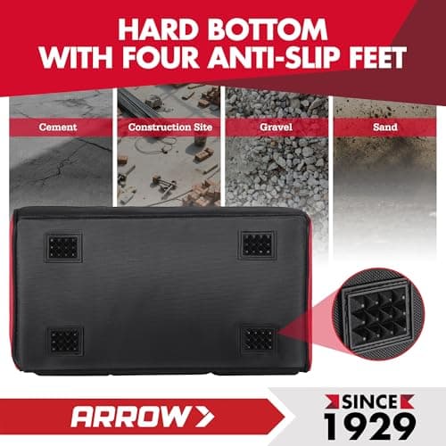 ARROW 14" Heavy Duty Tool Bag with Anti-Slip Feet, Tool Organizer Bag with Reflective Band, 840D Oxford Fabric, Multiple 11 Pockets, Soft Tool Bag for Men Women Electrician Mechanic Plumber HVAC - Thumbnail 6