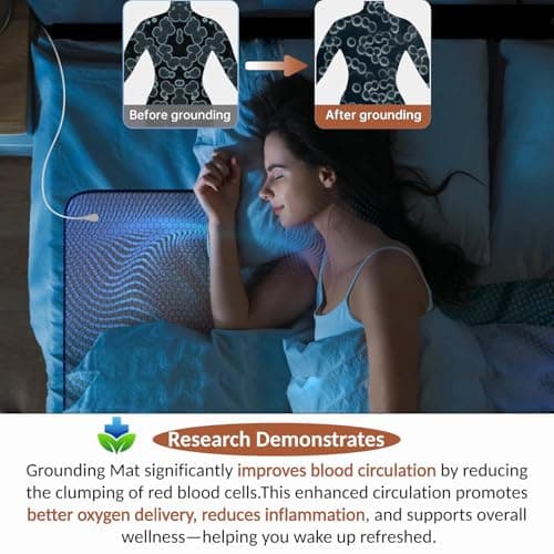 XKETA Graphene Grounding Mat for Bed: Indoor Earth Therapy for Better Sleep & Energy Boost – Conductive Sleep Pad with Grounded Benefits – Wellness Gift Kit for Women (California King) - Thumbnail 3