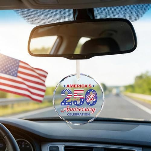 United States 250th Anniversary Ornament, 2D Crystal 250th Patriotic Christmas Ornaments, 1776-2026 America 250th Christmas Ornament, Gift for US Citizens, Hanging Decor-Crystal Style4 - Thumbnail 4