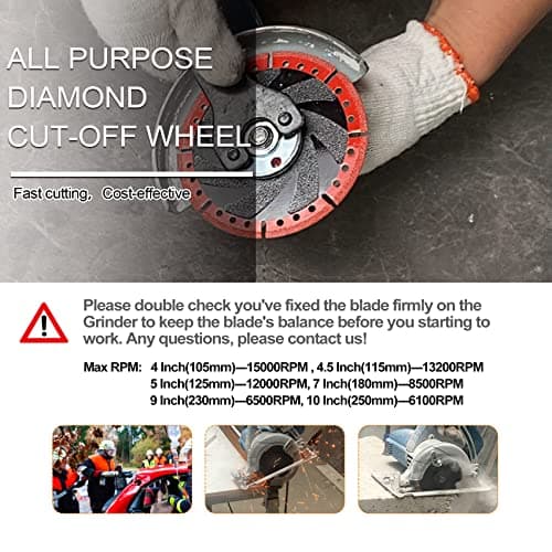 Metal Cutting Diamond Blade 9"- BRSCHNITT 230mm All-Purpose Diamond Saw Blade for Rebar Sheet Metal Angle Iron Stainless Steel Concrete. - Thumbnail 5