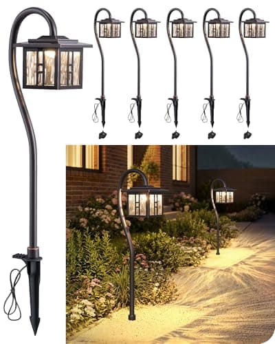 EDISHINE Low Voltage Landscape Lighting, 3W 185LM Oil-Rubbed Bronze Outdoor Landscape Path Lights, Low Voltage Pathway Lights for Garden Driveway, Die-Cast Aluminum, 50,000H, 6-Pack - Image 1