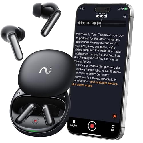 viaim RecDot Voice Recorder Earbuds: Professional AI Note Taker for Meetings, Calls & Lectures. Transcribe & Summarize, 78 Languages, 48dB Hybrid ANC AI Assistant for Deep Work, AES-256 Secure, Black - Image 1